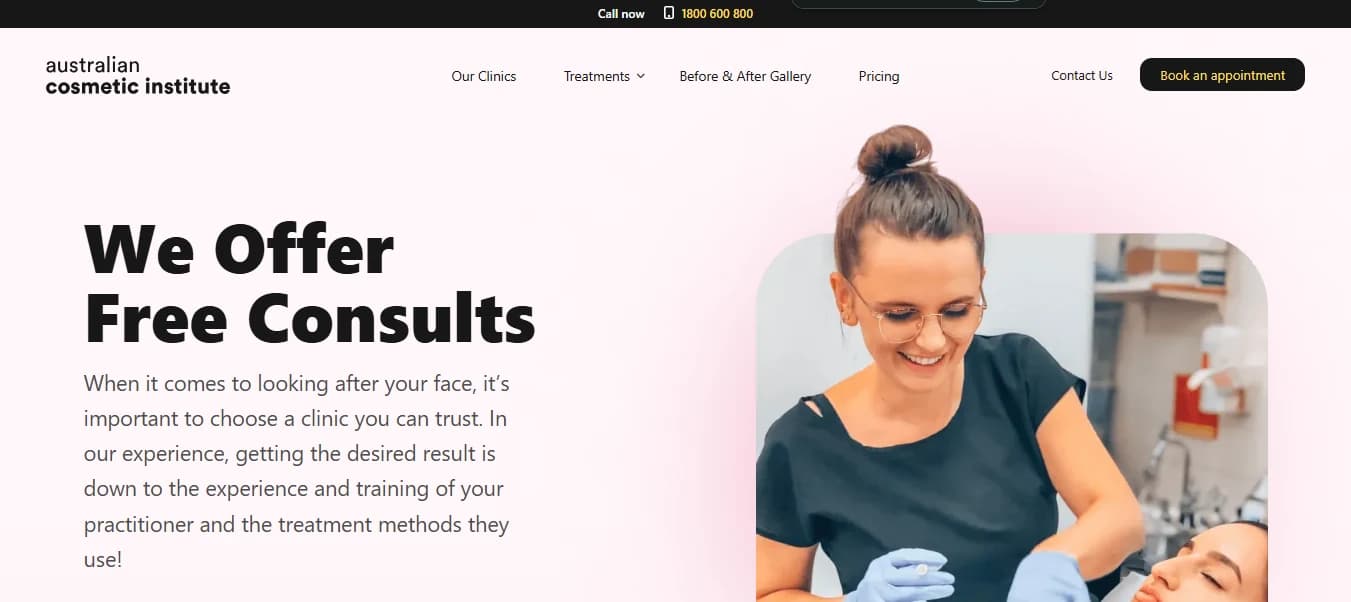 Australian Cosmetic Institute: Clinic booking and treatment site