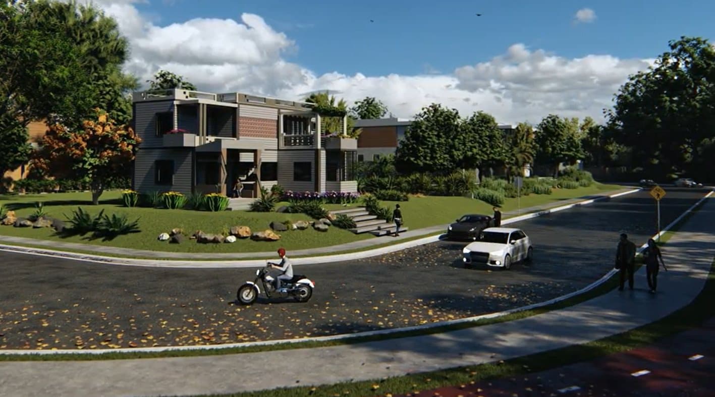 Neighbourhood walkthrough, populated