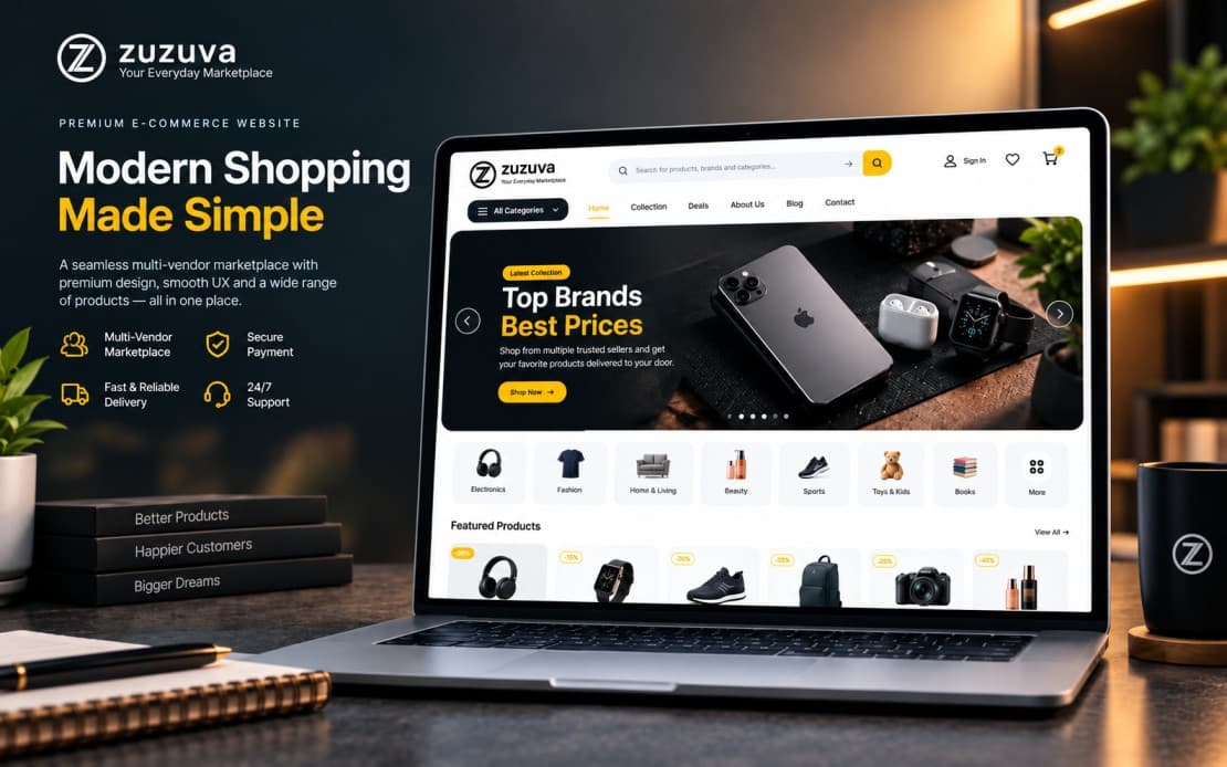 Zuzuva — Multi-Vendor Marketplace — A seller platform, a catalogue and a merchandising engine in one build