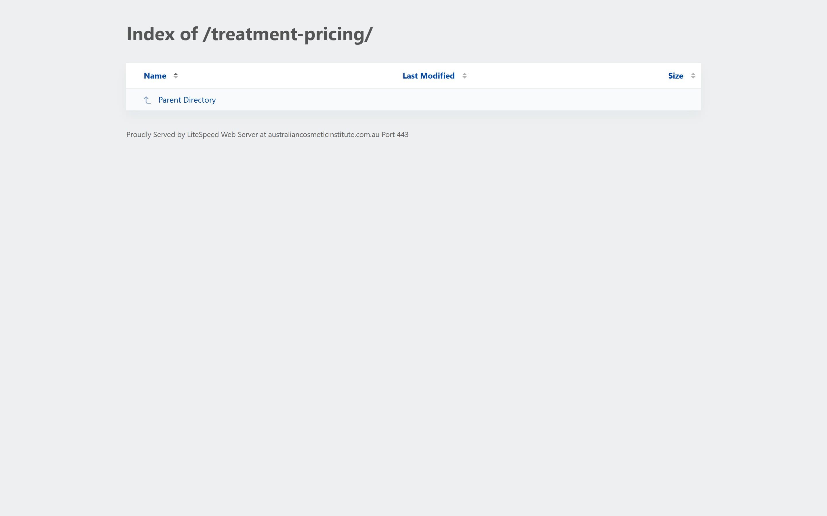 Published treatment pricing
